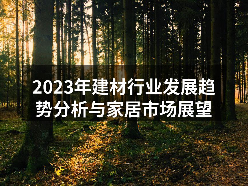 2023年建材行业发展趋势分析与家居市场展望